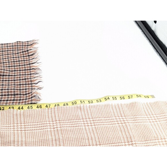 Vintage Brown Tad Plaid Women's Grandpa Classic Preppy Fringe Scarf Bundle of 2 - Picture 3 of 3